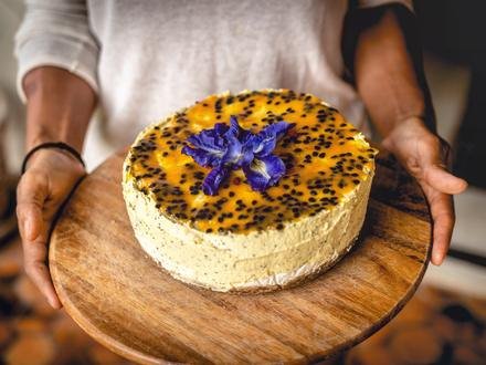 Raw vegan mango cheesecake from the kitchen